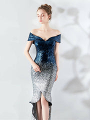 Vestido de noche sexy con cuentas degradadas