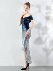 Vestido de noche sexy con cuentas degradadas