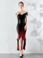 Vestido de noche sexy con cuentas degradadas