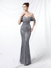 Vestido largo de noche de fiesta con lentejuelas