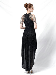 Slim and slim mid length evening dress