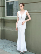 Vestido de noche largo con cola de pez y lentejuelas