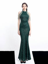 Elegante vestido largo de noche