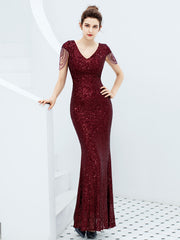 Elegantes langes, schmales Abendkleid mit Fischschwanz