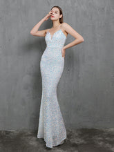 Vestido de noche de fiesta con lentejuelas coloridas