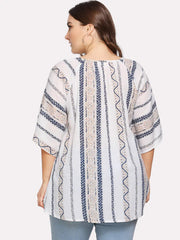 Top retro holgado y fino de algodón y lino