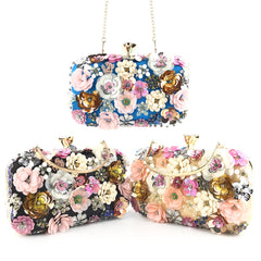 Lady Flower Beaded Banquet Party Clutch Bag Bag2107