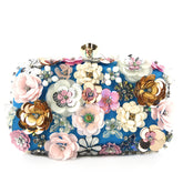 Bolso de mano con cuentas y flores para banquetes y fiestas, 2107