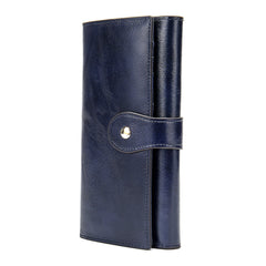 Cartera de cuero multifuncional para dama, estilo simple.