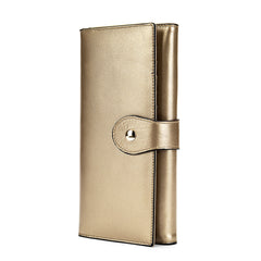 Cartera de cuero multifuncional para dama, estilo simple.