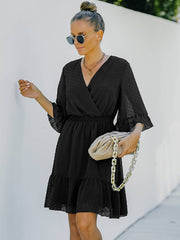 V Neck Polka Dot Dress