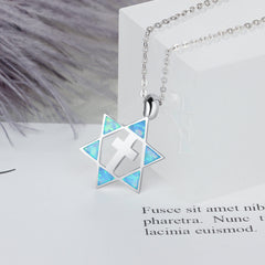 Six-pointed star Women Necklaces 925 silver