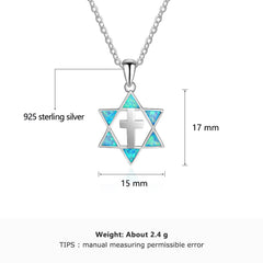 Six-pointed star Women Necklaces 925 silver