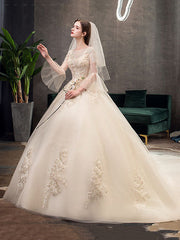 Vestido estilo palacio de cola grande para mujer francesa