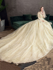 Vestido de novia estilo Hepburn vintage de manga larga y cuello alto