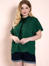 Puños con volantes, cuello redondo, lazo decorativo, para desplazamientos informales