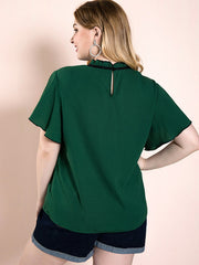 Puños con volantes, cuello redondo, lazo decorativo, para desplazamientos informales