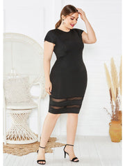 Elegante Plus-Size-Kleider aus festem Netzstoff
