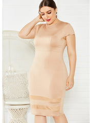 Elegante Plus-Size-Kleider aus festem Netzstoff