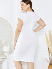 Elegante Plus-Size-Kleider aus festem Netzstoff