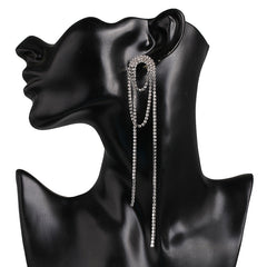 Silberne Diamant-Quastenohrringe