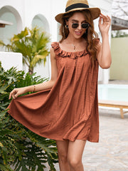 Nuevo vestido largo de verano de color liso.