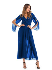 Vestido de gasa de color puro, falda amplia, falda larga.