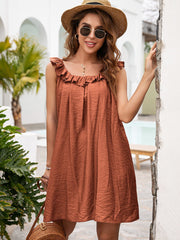 Nuevo vestido largo de verano de color liso.