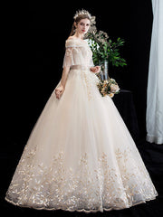 Vestido de novia sencillo con cola de un solo hombro