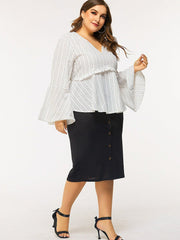 Blusa ajustada con cuello en V