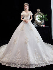 Vestido de novia de lujo con nudo de encaje de fantasía de Super Fairy