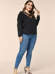 Camiseta holgada con cuello en V