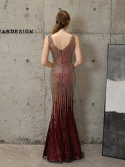 vestido de noche largo de cola de pez