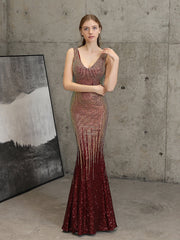 vestido de noche largo de cola de pez