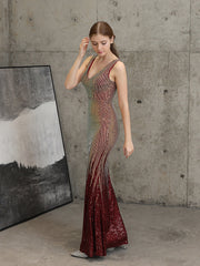 vestido de noche largo de cola de pez