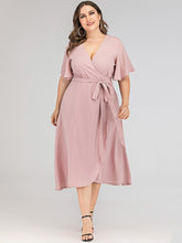 V-neck Irregular Skirt Dress