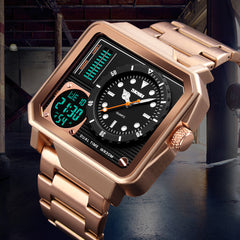 Relojes minimalistas para hombre con correa de acero inoxidable sólido, reloj resistente al agua.