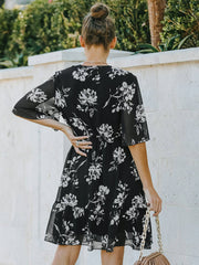 Vestido de gasa floral