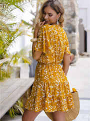 Vestido de mujer de manga corta estilo resort