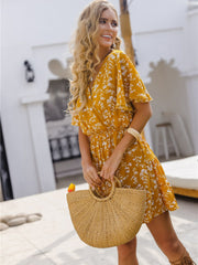 Vestido de mujer de manga corta estilo resort