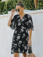 Vestido de gasa floral