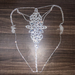Exklusiv für Body Chain Strass-Blumen-BH und Höschen XG2179 (Passend für alle Größen)