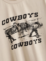 T-Shirt mit Buchstaben- und Figuren-Print