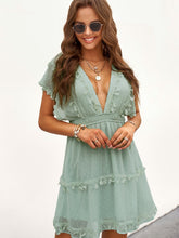 Deep V-neck Backless Short Skirt