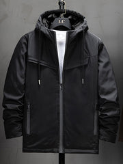 Men Drawstring Hooded Jacket Without Tee