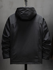 Men Drawstring Hooded Jacket Without Tee