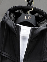 Men Drawstring Hooded Jacket Without Tee