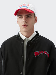 Men Letter Patched Bomber Jacket