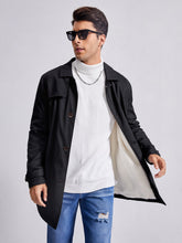 Abrigo con botones delanteros y forro de peluche para hombre