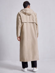 Men Raglan Sleeve Zip Up Coat